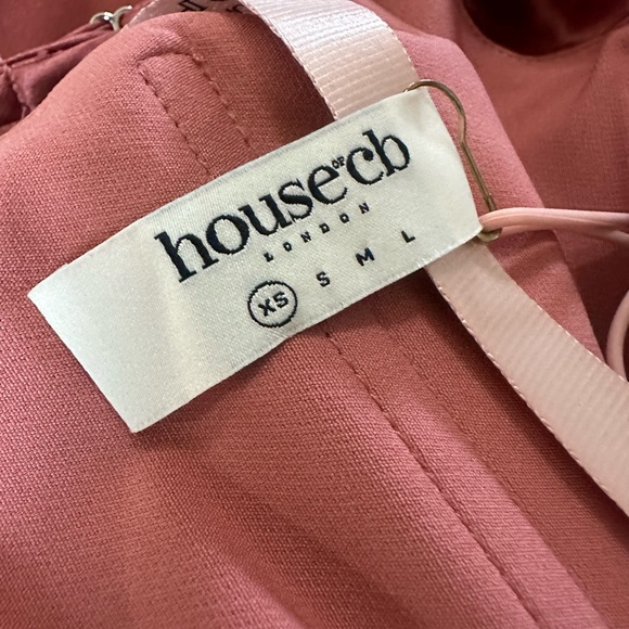 House of CB Satin Midi Dress in Rose - Picture 9 of 14